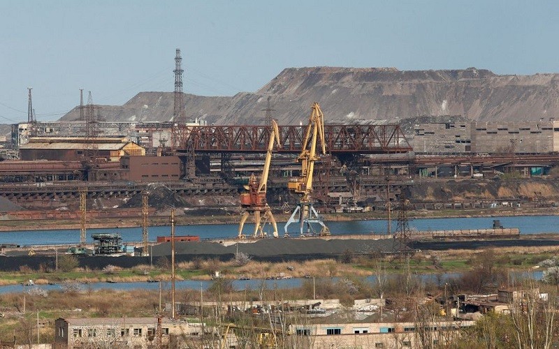 Quang cảnh nhà máy thép Azovstal ở thành phố cảng Mariupol, Ukraine, ngày 22/4/2022. (Ảnh: Reuters)