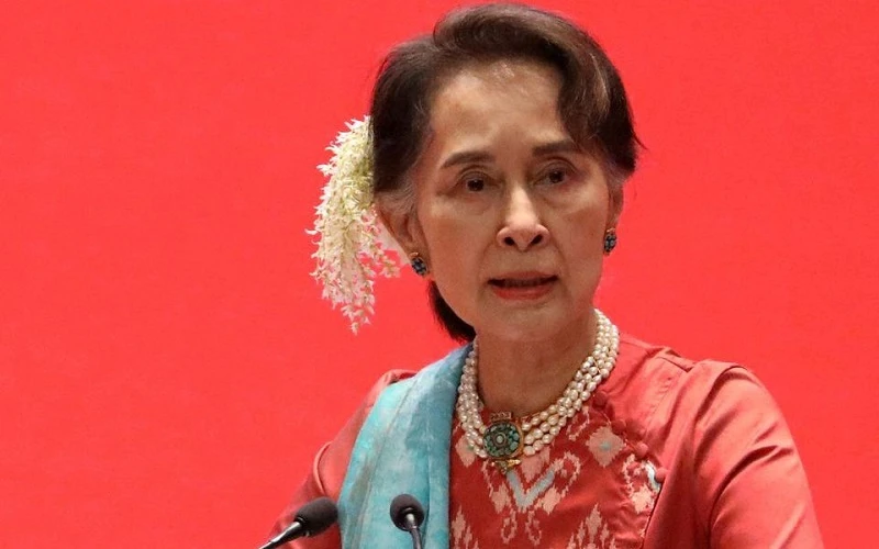 Bà Aung San Suu Kyi, khi giữ chức Cố vấn nhà nước Myanmar, dự 1 hội nghị ở Naypyitaw, Myanmar, ngày 28/1/2019. (Ảnh: Reuters)