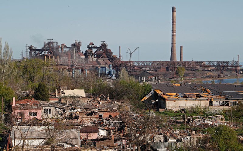 Toàn cảnh nhà máy thép Azovstal tại thành phố Mariupol, Ukraine, ngày 28/4. (Ảnh: Reuters)