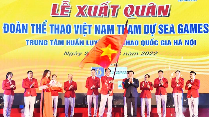 Đoàn thể thao Việt Nam xuất quân dự SEA Games 31. Ảnh: THỦY NGUYÊN