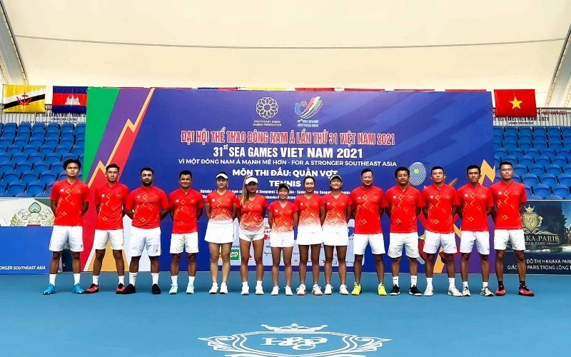 Đội tuyển quần vợt Việt Nam sẵn sàng bước vào tranh tài tại SEA Games 31. (Ảnh: VTF)