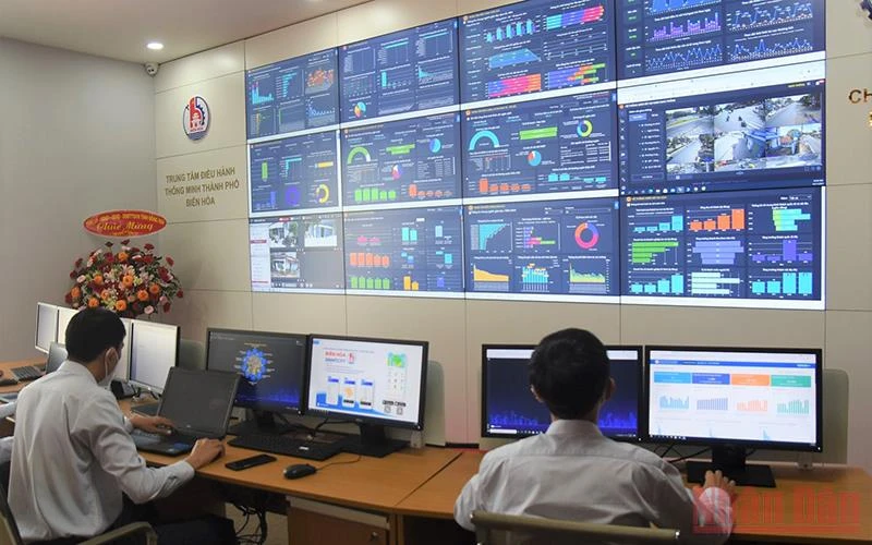 Hoạt động của Trung tâm điều hành thông minh thành phố Biên Hòa, tỉnh Đồng Nai.