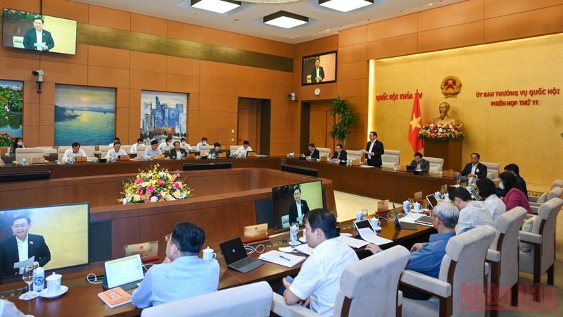 Quang cảnh phiên họp thứ 11 Ủy ban Thường vụ Quốc hội khóa XV. (Ảnh: DUY LINH)
