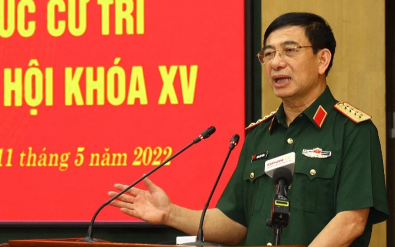 Đại tướng Phan Văn Giang tiếp xúc cử tri Thái Nguyên.
