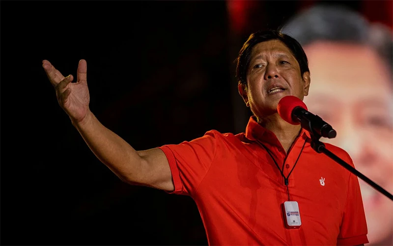 Ông Ferdinand Marcos Jr trong chiến dịch tranh cử tại San Fernando, tỉnh Pampanga, ngày 29/4/2022. (Ảnh: Reuters)