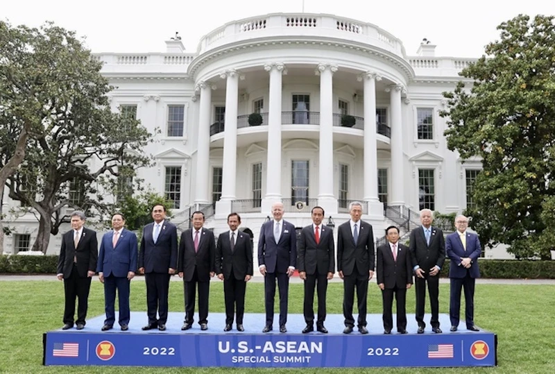 Tổng thống Hoa Kỳ và các nhà lãnh đạo ASEAN dự Hội nghị Cấp cao đặc biệt ASEAN-Hoa Kỳ 2022. (Ảnh: VGP/Nhật Bắc)