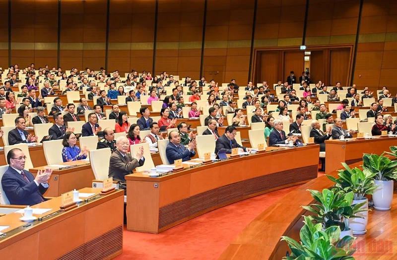 Các đại biểu dự phiên khai mạc Kỳ họp thứ 3, Quốc hội khóa XV. (Ảnh: Duy Linh)
