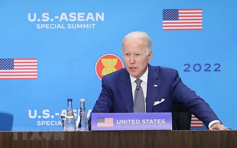 Tổng thống Mỹ Joe Biden tại Hội nghị thượng đỉnh đặc biệt ASEAN-Hoa Kỳ. Ảnh: TTXVN
