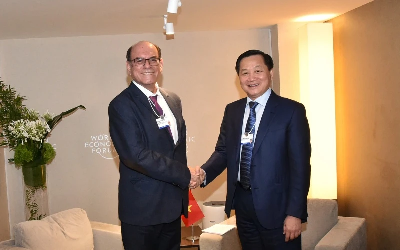 Phó Thủ tướng Lê Minh Khái tại Davos, Thụy Sĩ. (Ảnh: Cổng Thông tin điện tử Chính phủ)