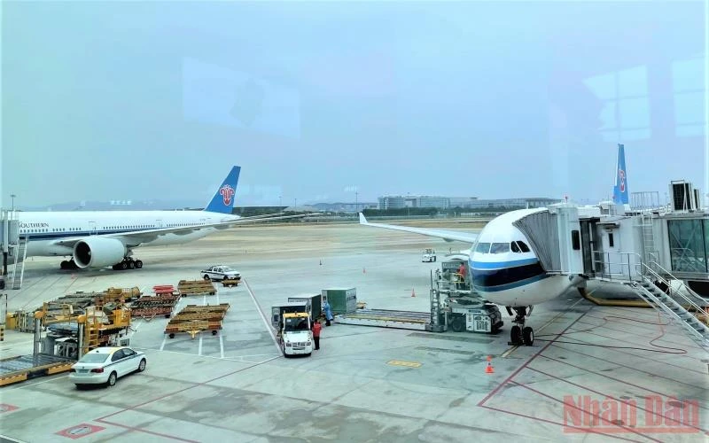 Sân bay quốc tế Bạch Vân, thành phố Quảng Châu, Trung Quốc. (Ảnh: HỮU HƯNG)