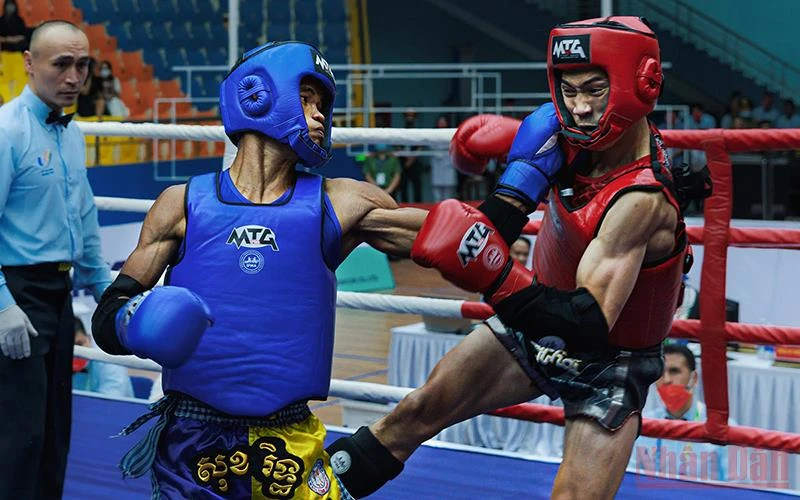Ảnh đẹp SEA Games 31: Các võ sĩ thi đấu môn Muay Thái