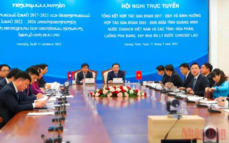 Quang cảnh hội nghị hợp tác giữa tỉnh Quảng Ninh với 3 tỉnh bắc Lào.