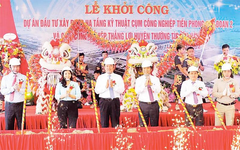 Lễ khởi công Cụm công nghiệp Tiền Phong giai đoạn 2 trên địa bàn huyện Thường Tín (Hà Nội).