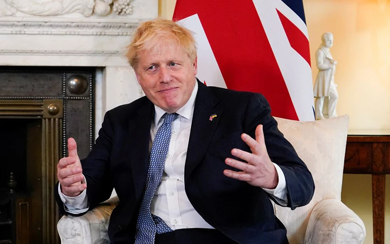 Thủ tướng Anh trong buổi tiếp Thủ tướng Estonia tại London, ngày 6/6. (Ảnh: Reuters)