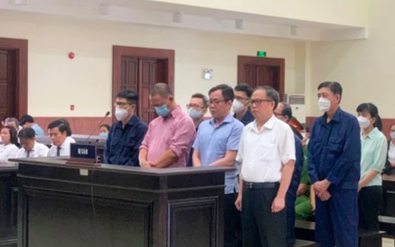 Các bị cáo tại Tòa án nhân dân cấp cao tại Thành phố Hồ Chí Minh. (Ảnh: CTV).