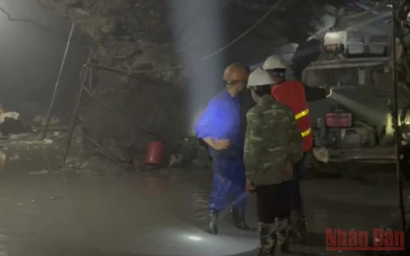 Khu vực xảy ra vụ tai nạn trong hầm khai thác tại mỏ vàng Pác Lạng.