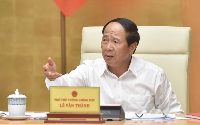 Phó Thủ tướng Lê Văn Thành chủ trì cuộc họp về triển khai thực hiện Dự án Cảng hàng không quốc tế Long Thành. (Ảnh: VGP)