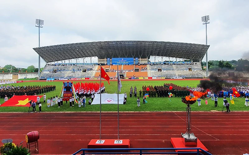 Toàn cảnh Lễ khai mạc Đại hội Thể dục Thể thao tỉnh Kon Tum lần thứ VII năm 2022.