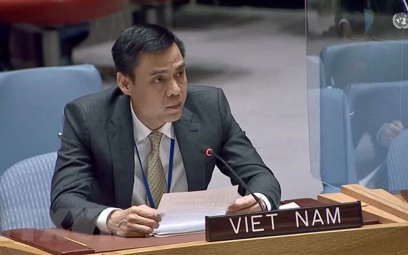 Đại sứ Đặng Hoàng Giang, Trưởng Phái đoàn thường trực Việt Nam tại Liên hợp quốc. (Ảnh: TTXVN)