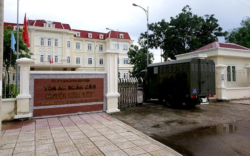 Tòa án nhân dân huyện Hàm Tân (Bình Thuận), nơi xét xử bị cáo Lê Chí Thành.