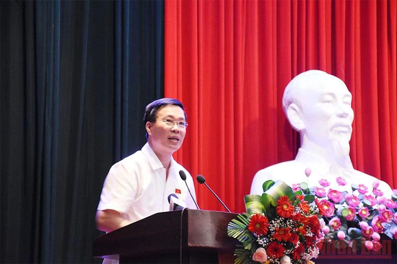 Thường trực Ban Bí thư Võ Văn Thưởng tại buổi tiếp xúc cử tri tại Đà Nẵng, ngày 27/6/2022.