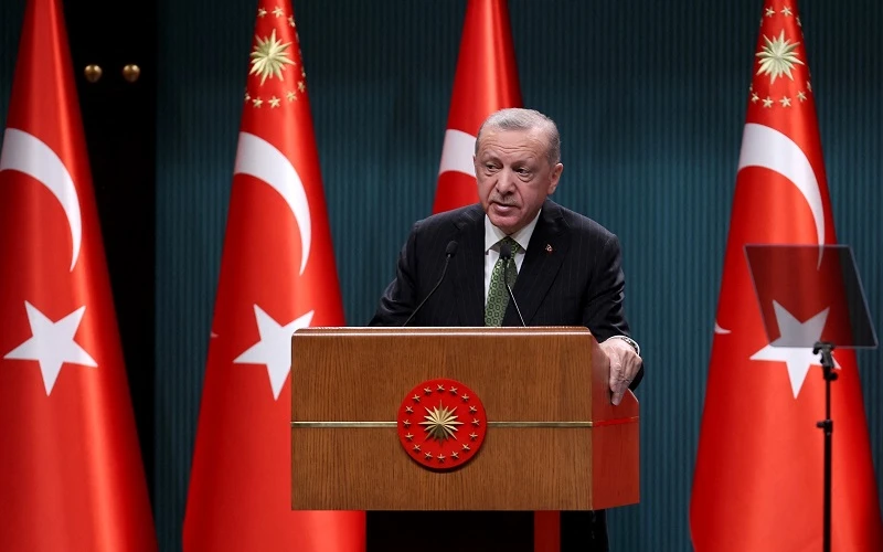 Tổng thống Thổ Nhĩ Kỳ Tayyip Erdogan phát biểu tại 1 cuộc họp báo ở Ankara. (Ảnh: AFP/TTXVN)