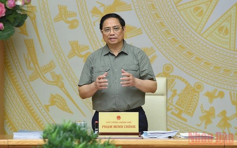 Thủ tướng Phạm Minh Chính phát biểu tại phiên họp. (Ảnh: TRẦN HẢI)