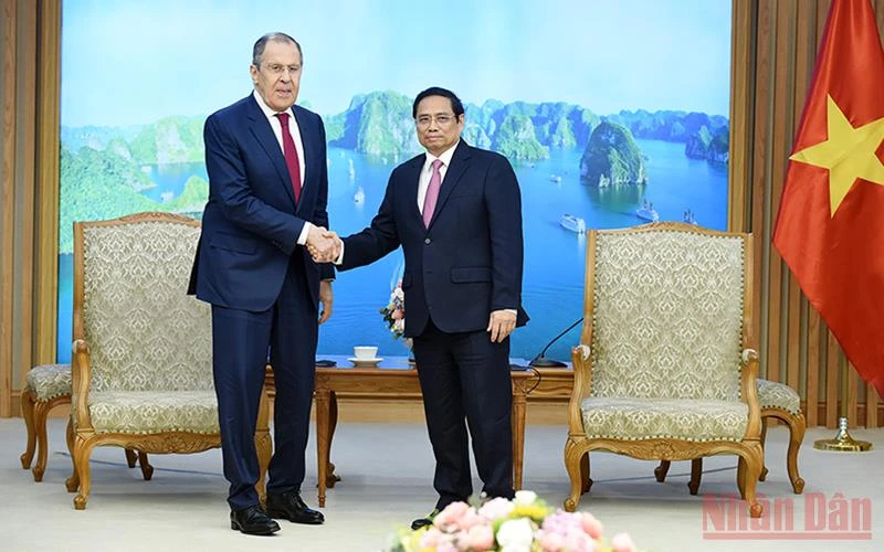 Thủ tướng Phạm Minh Chính tiếp Bộ trưởng Ngoại giao Liên bang Nga Sergey Lavrov.
