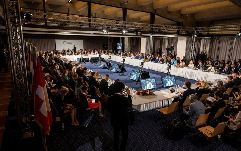 Quang cảnh Hội nghị về tái thiết Ukraine tại Lugano, Thụy Sĩ, ngày 5/7/2022. (Ảnh: REUTERS)
