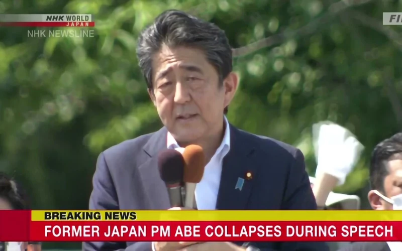 NHK đưa tin về cựu Thủ tướng Abe Shinzo.