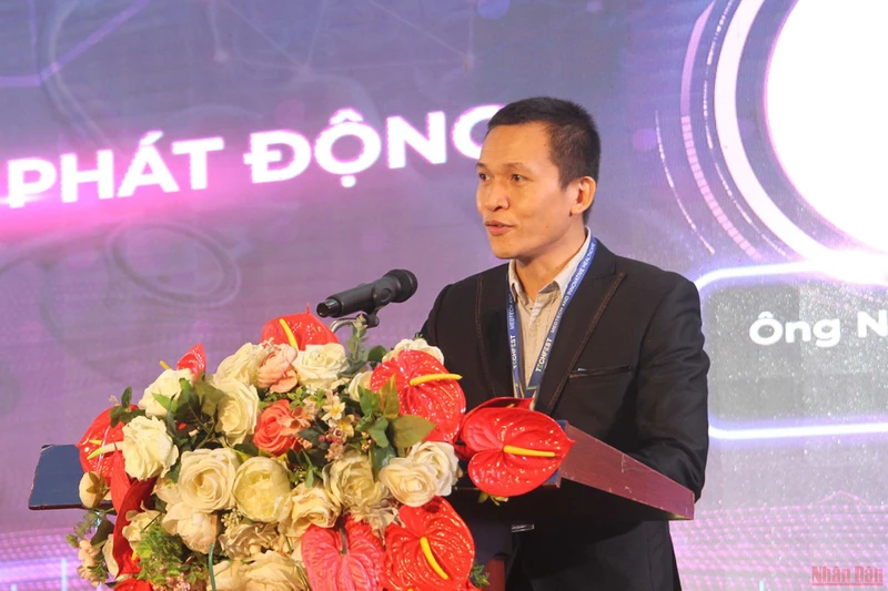 Ông Nguyễn Trần Đông, Trưởng Làng Công nghệ y tế và Giải pháp sáng tạo - Chăm sóc sức khỏe mở lời buổi lễ.