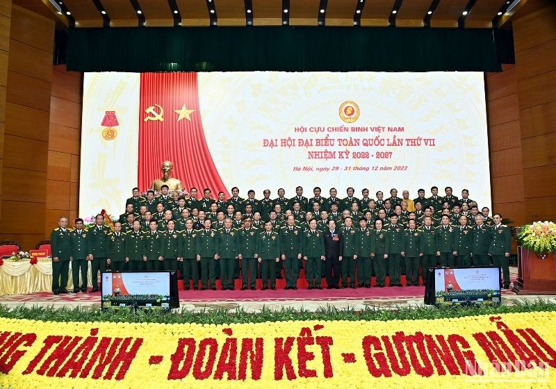 Ban Chấp hành Hội Cựu chiến binh Việt Nam khóa VII, nhiệm kỳ 2022-2027. (Ảnh: ĐĂNG KHOA)