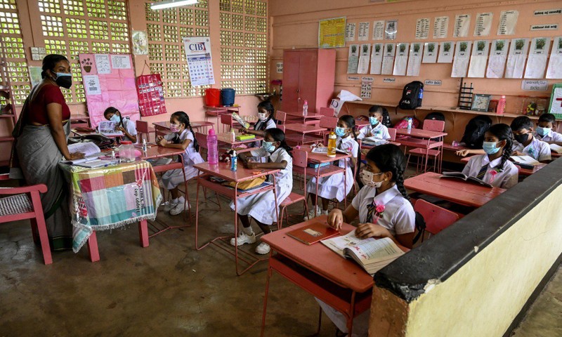 Một lớp học ở thủ đô Colombo, Sri Lanka. (Ảnh: AFP)