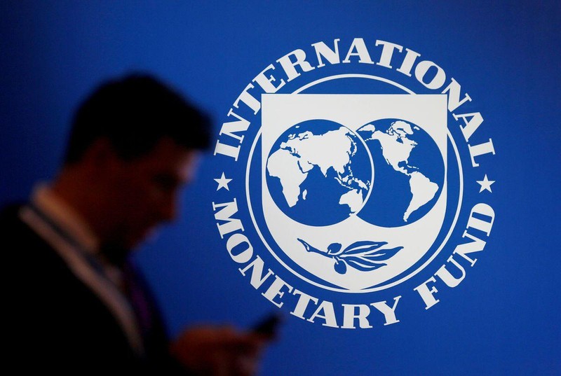 Biểu trưng của Quỹ Tiền tệ quốc tế tại Hội nghị thường niên giữa tổ chức này với Ngân hàng Thế giới ở Nusa Dua, Bali, Indonesia, ngày 12/10/2018. (Ảnh minh họa: Reuters)