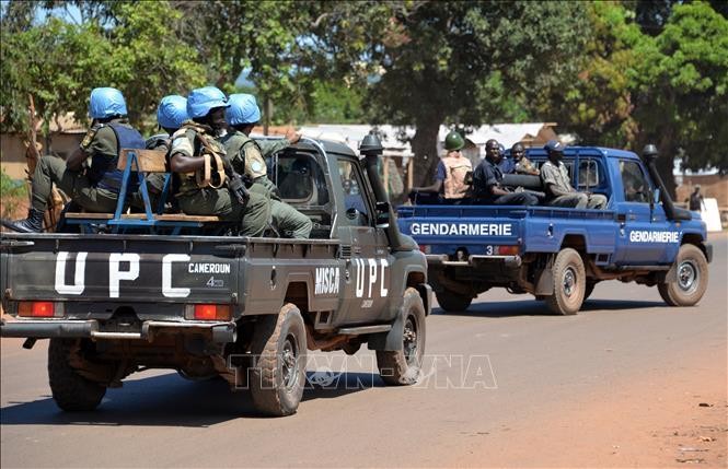 Lực lượng gìn giữ hòa bình của Liên hợp quốc làm nhiệm vụ tại Bangui, Cộng hòa Trung Phi. (Ảnh minh họa: AFP/TTXVN)