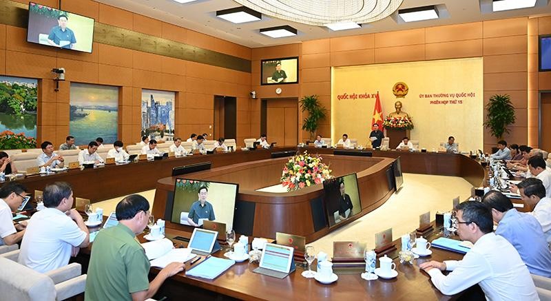 Quang cảnh phiên họp thứ 15 Ủy ban Thường vụ Quốc hội. Ảnh: Duy Linh