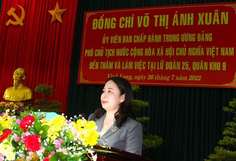 Phó Chủ tịch nước Võ Thị Ánh Xuân phát biểu tại buổi làm việc.