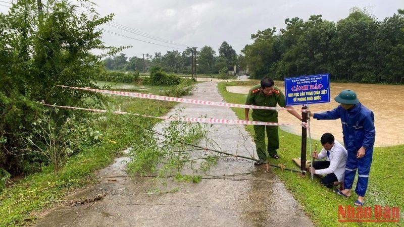 Một điểm ngập tại huyện Hương Khê, Hà Tĩnh.