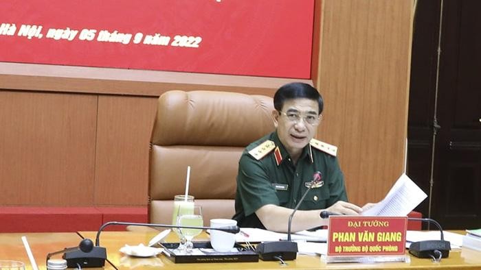 Đại tướng Phan Văn Giang phát biểu tại buổi làm việc. (Ảnh: Mod)