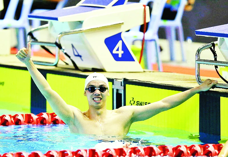 Vận động viên Huy Hoàng là hy vọng số một của môn bơi Việt Nam tại ASIAD 2023. (Ảnh Dũng Phương)