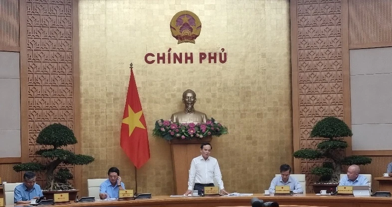 Phó Thủ tướng Trần Lưu Quang phát biểu ý kiến chỉ đạo cuộc họp.