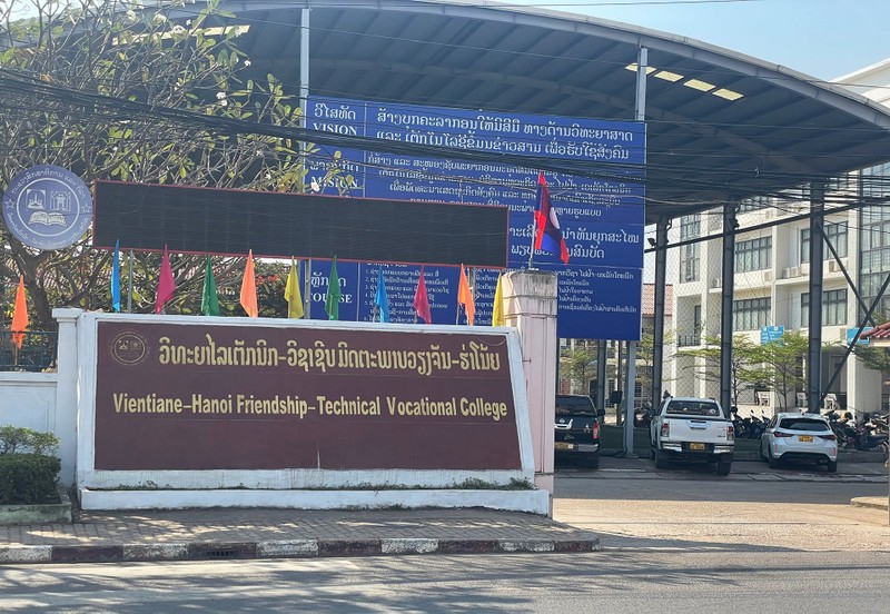 Trường Cao đẳng kỹ thuật nghề hữu nghị Vientiane-Hà Nội, một trong những cơ sở đào tạo nghề tại thủ đô Vientiane, Lào. Ảnh: Hải Tiến.