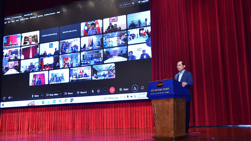 Bộ trưởng Ngoại giao Bùi Thanh Sơn phát biểu tại Hội nghị.