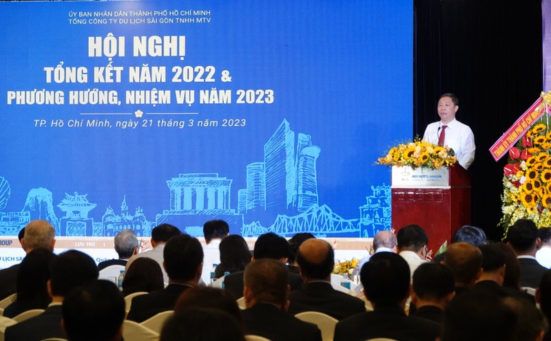 Ông Dương Anh Đức, Phó Chủ tịch Ủy ban nhân dân Thành phố Hồ Chí Minh phát biểu tại hội nghị.