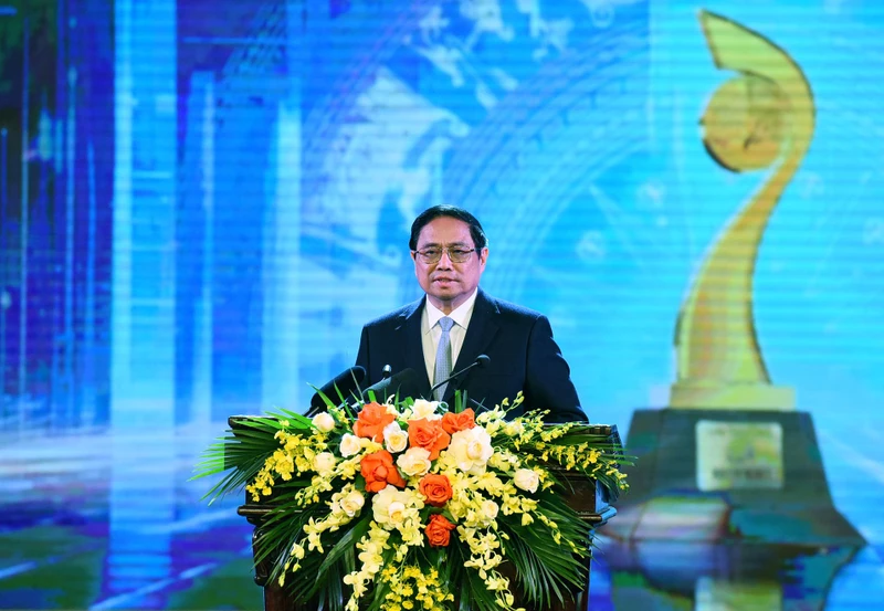 Thủ tướng Phạm Minh Chính phát biểu tại lễ trao giải.