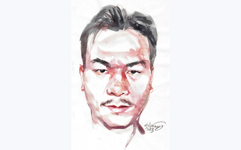 Ký họa chân dung họa sĩ Nguyễn Công Hoài của họa sĩ Đỗ Hoàng Tường.
