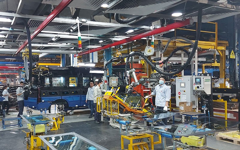 Dây chuyền sản xuất, lắp ráp xe ô-tô của Công ty TNHH Ford Việt Nam. (Ảnh Thanh Quân)