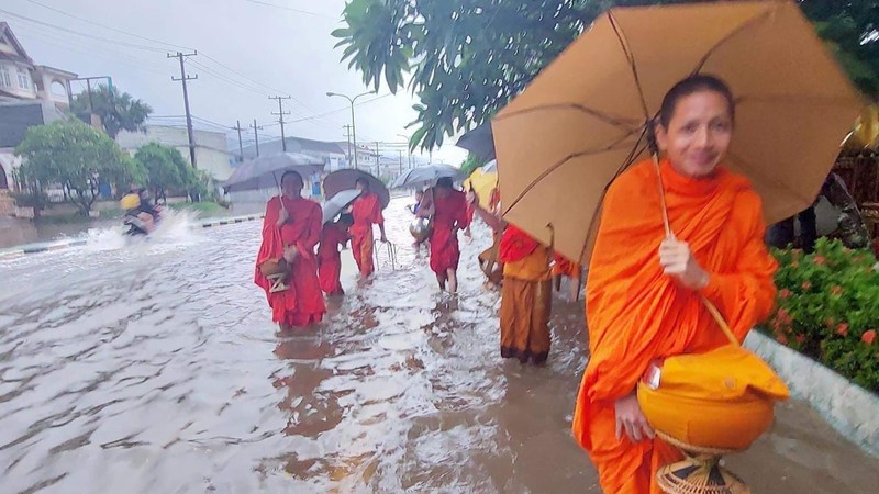 Dự báo bão Noru gây mưa lớn có thể gây ngập lụt tại khu vực Thủ đô Vientiane và tỉnh Vientiane. (Ảnh: Duy Toàn)