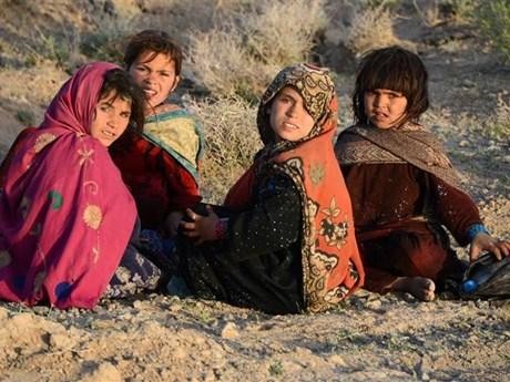Các bé gái tại huyện Shah Wali Kot, tỉnh Kandahar (Afghanistan). (Ảnh: AFP/TTXVN)