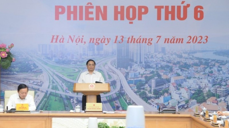 Thủ tướng Phạm Minh Chính phát biểu ý kiến tại Phiên họp thứ 6 Ban Chỉ đạo Nhà nước các công trình, dự án quan trọng quốc gia, trọng điểm ngành giao thông vận tải. 